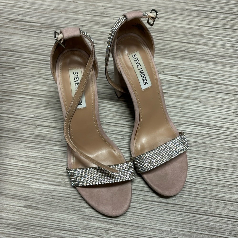 Worn once almost perfect !! Steve Madden sparkle heels
